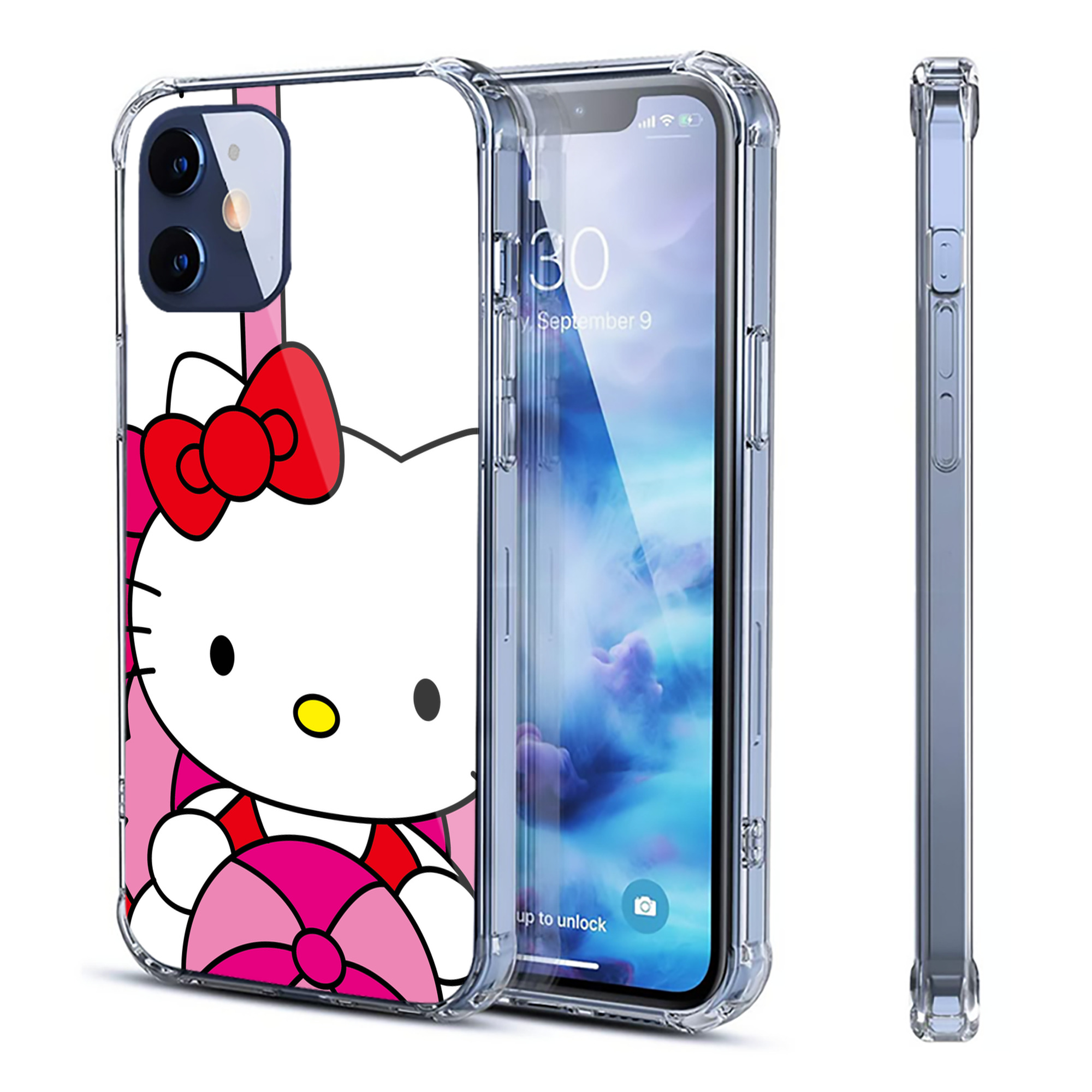 （画像用） Hello Kitty ハローキティ 【iPhone 12シリーズ対応】透明スマホケース（クリアソフトケース）